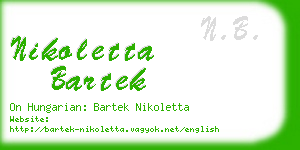 nikoletta bartek business card